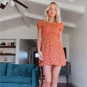 Vintage Hand Sewn Red Mini Dress sz XS